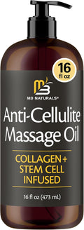 Firming Body Massage Oil with Collagen & Stem Cell – Helps Smooth the Appearance of Cellulite & Improve Skin Texture – Refreshing Aromatherapy Body Oil for Legs & Full Body – 16 Fl Oz